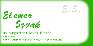 elemer szvak business card